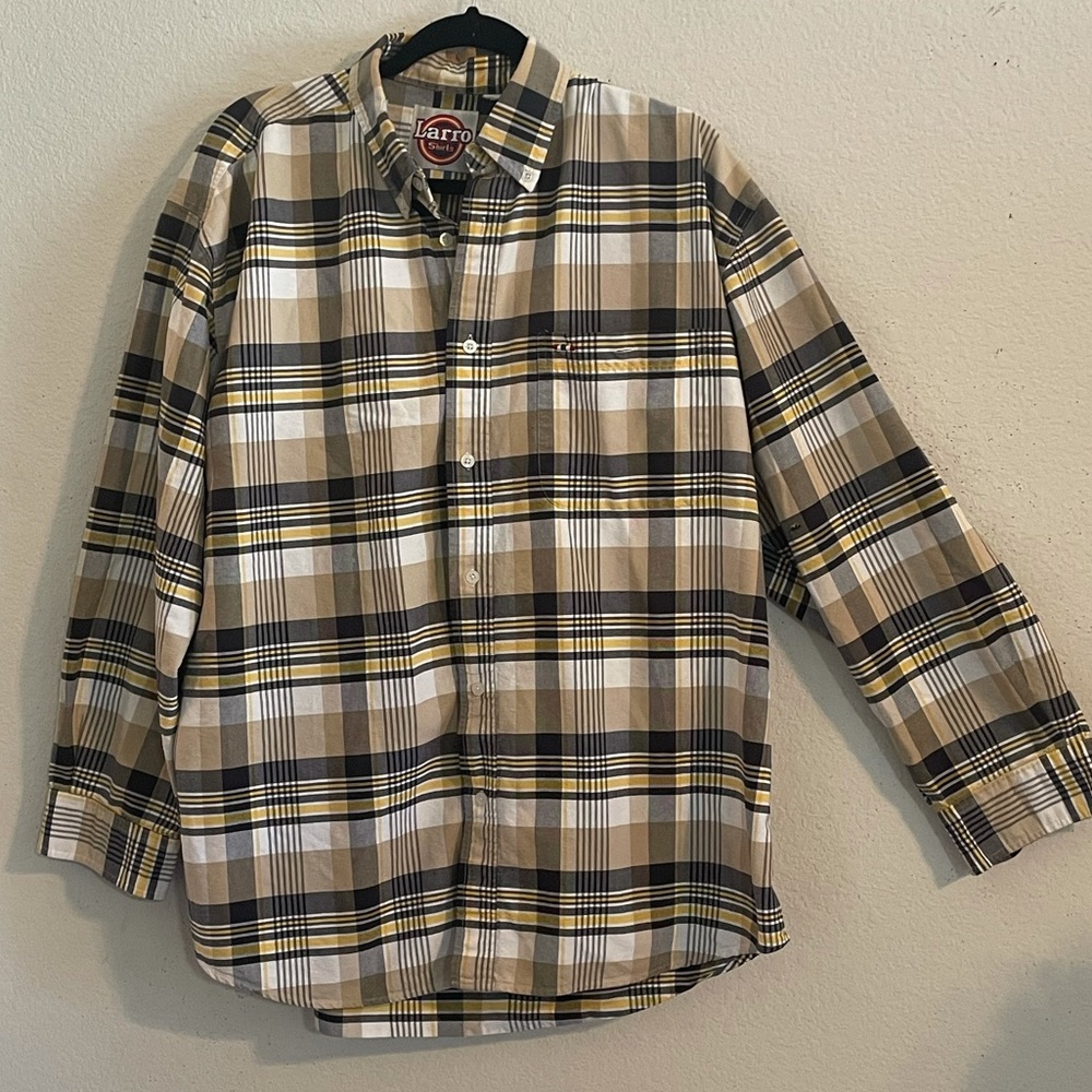 LARRO SHIRT PLAID BUTTON UP LARRO MENS